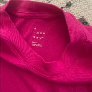 A New Day ribbed crew neck tshirt, Size Large, Pink